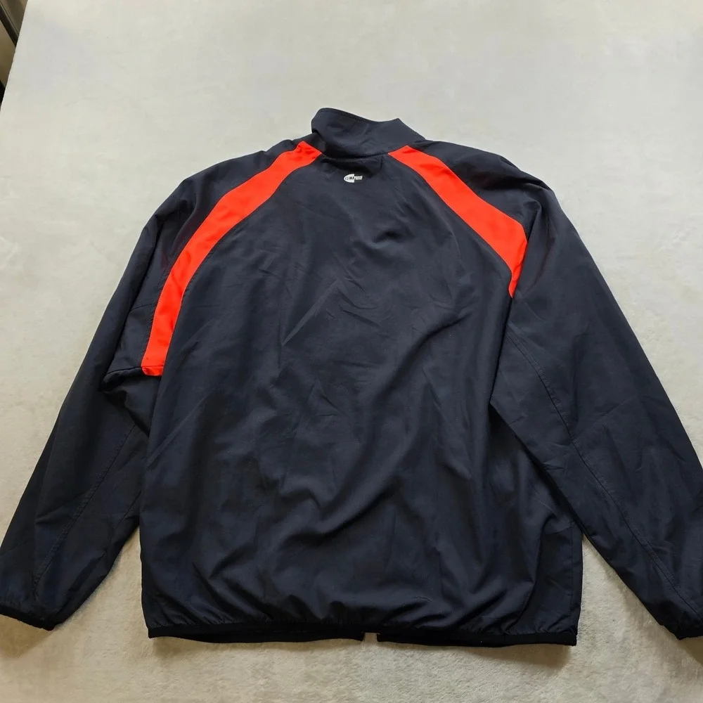 Adidas Climaproof Track‎ Jacket Mens Medium Black with Orange Full Zip